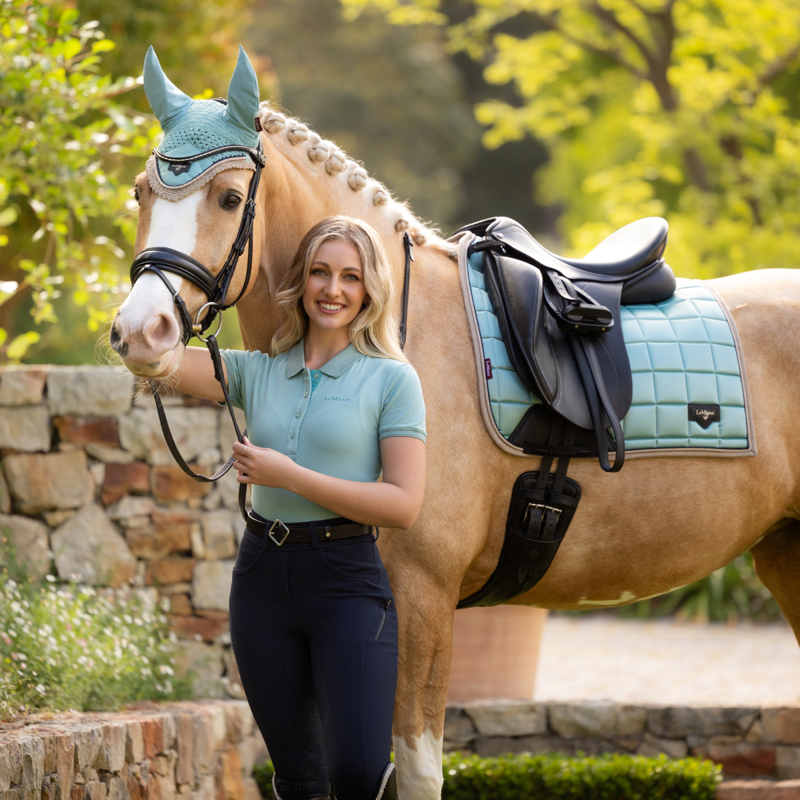 LeMieux Classique Polo Shirt - Aqua-5