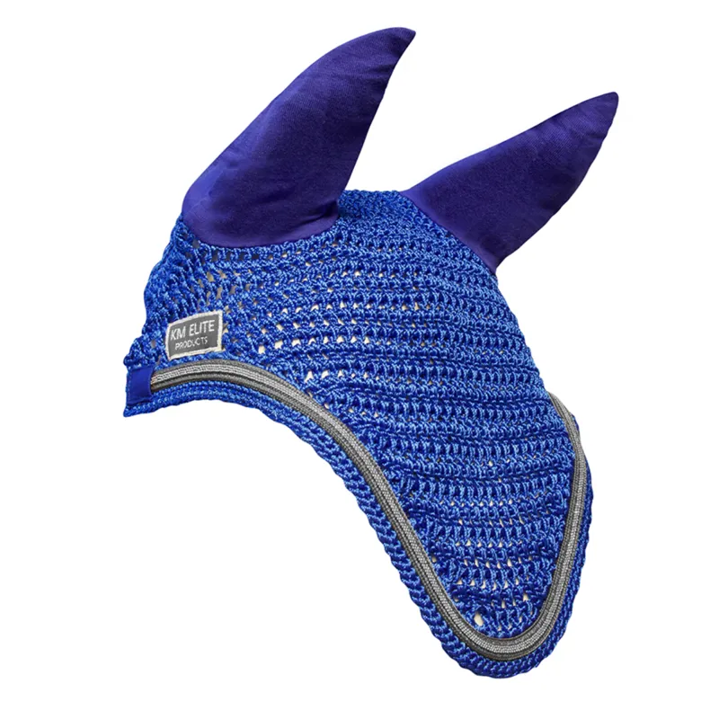 KM Elite Fly Veil - Royal Blue/Silver Trim