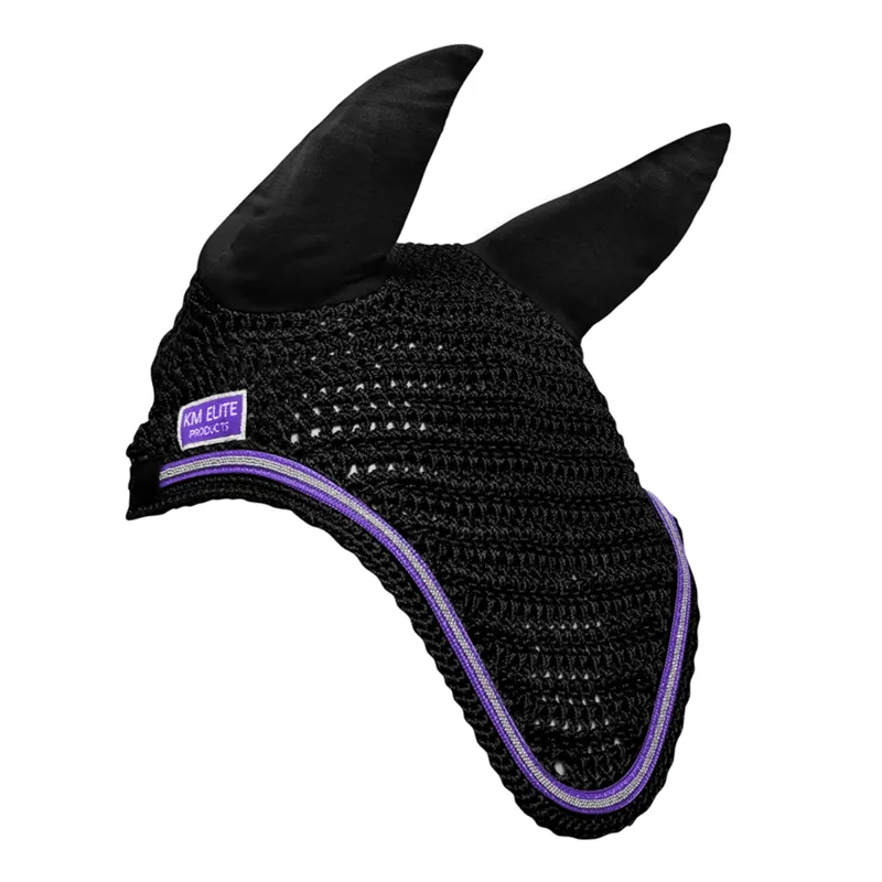 KM Elite Fly Veil - Black/Purple Trim