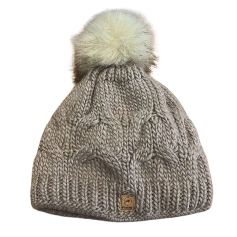 Pikeur Fur Bobble Hat 55/57cm - Brown Melange