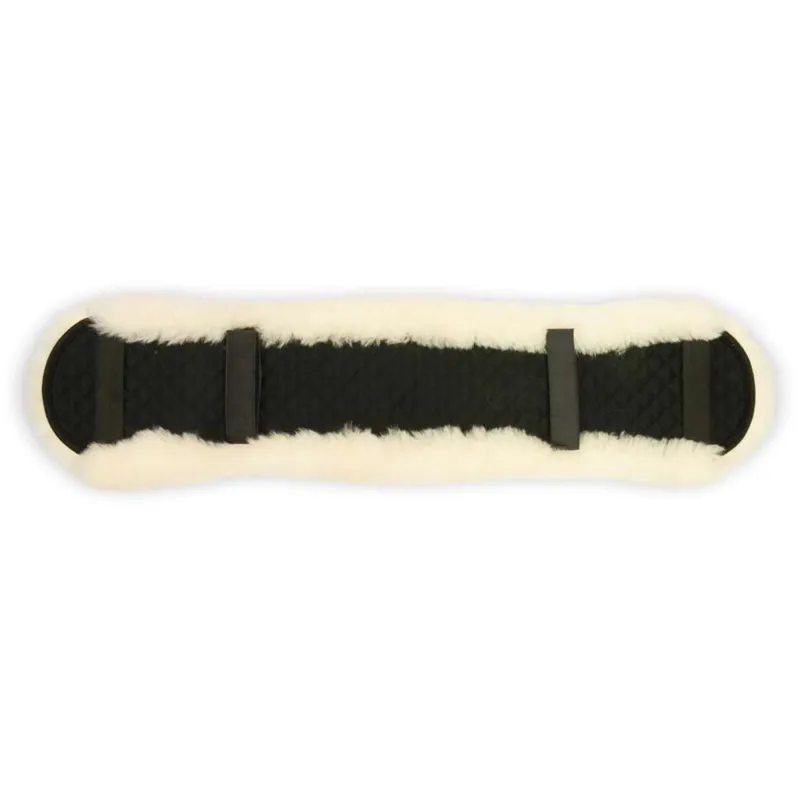 KM Elite Shaped Dressage Girth Sleeve - Black/Natural