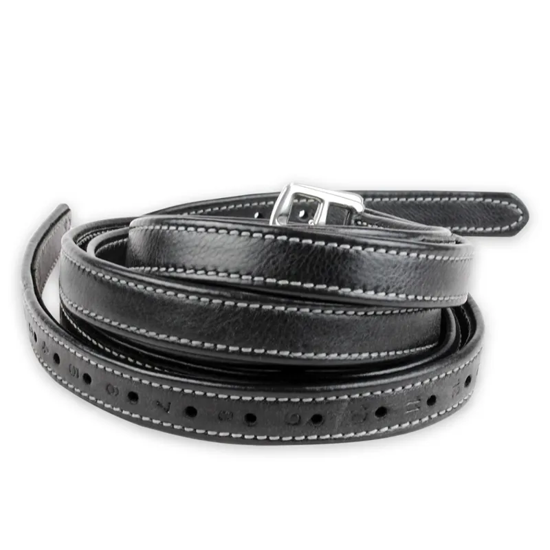 KM Elite Luxury Stirrup Leathers - Black