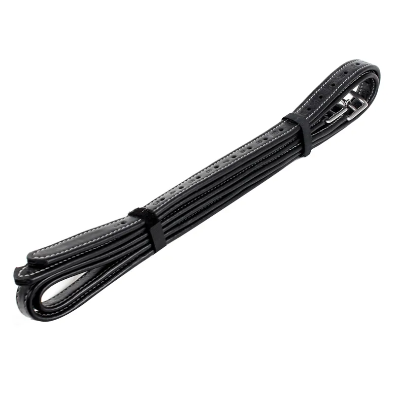 KM Elite Luxury Stirrup Leathers - Black-1