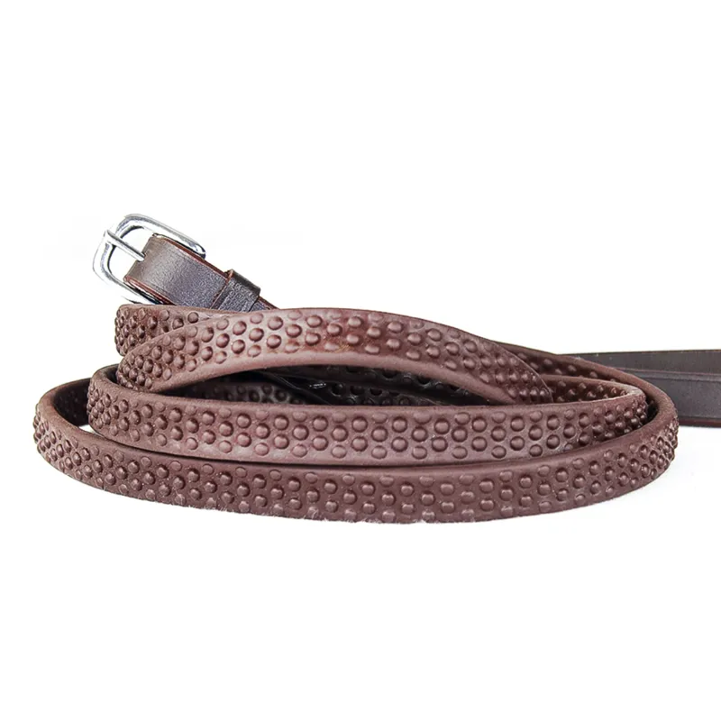 KM Elite Pro Grip Eventer Reins - Havana