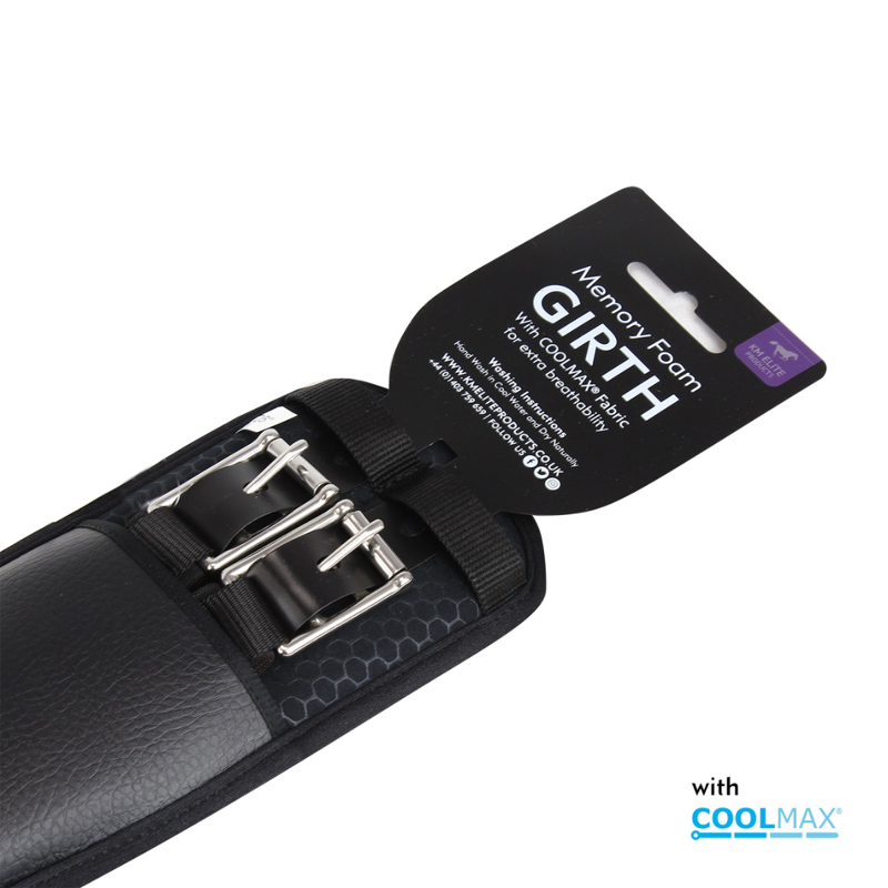 KM Elite Memory Foam Dressage Girth - Black-1