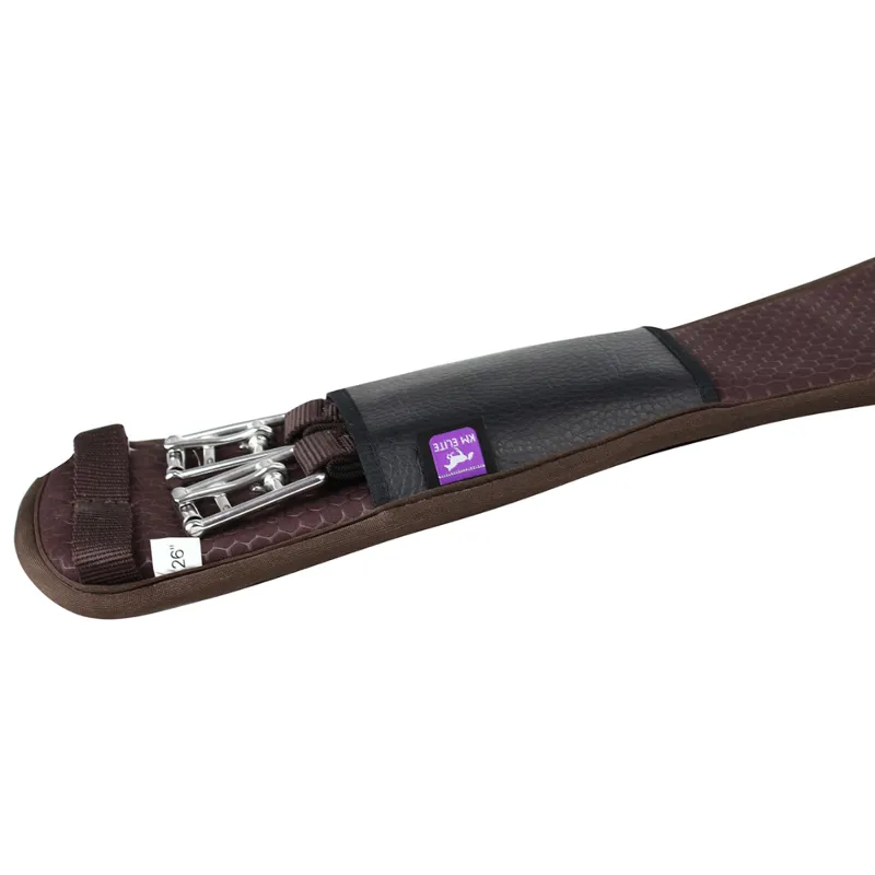 KM Elite Memory Foam Dressage Girth - Brown-1