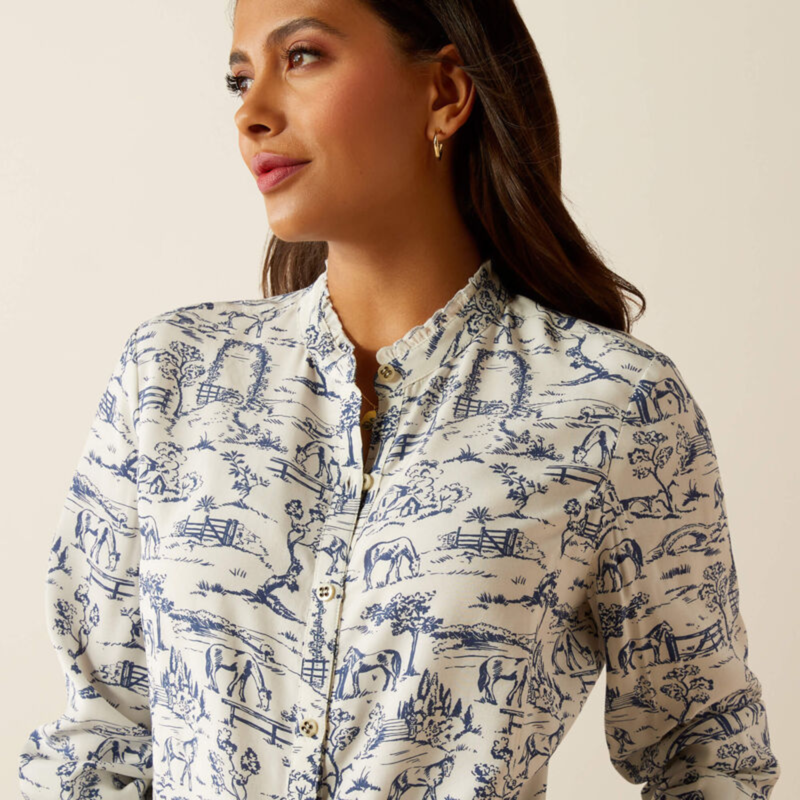 Ariat Women's Clarion Blouse - Toile Scene Print-2
