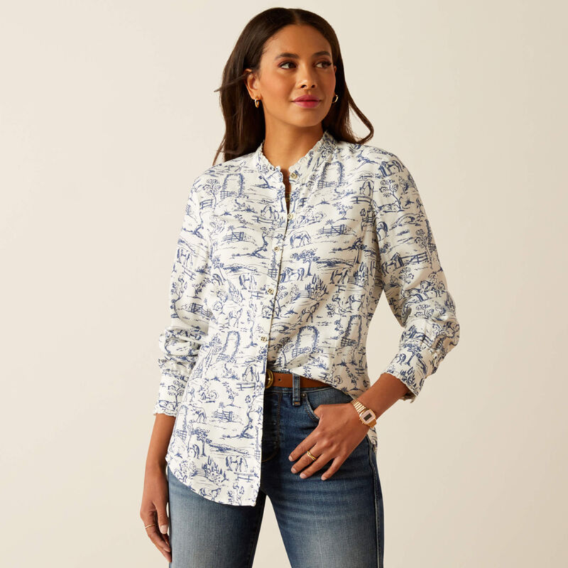 Ariat Women's Clarion Blouse - Toile Scene Print-3