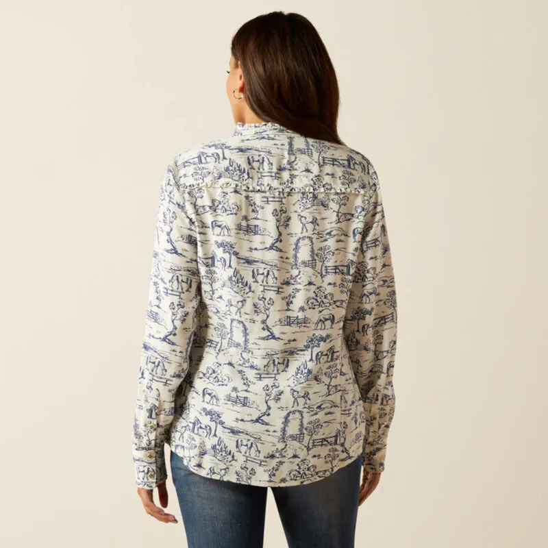 Ariat Women's Clarion Blouse - Toile Scene Print-1
