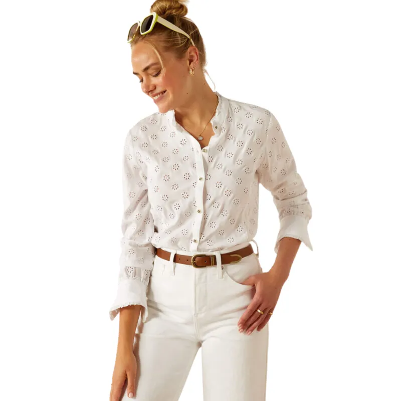Ariat Women's Clarion Blouse - White Eyelet