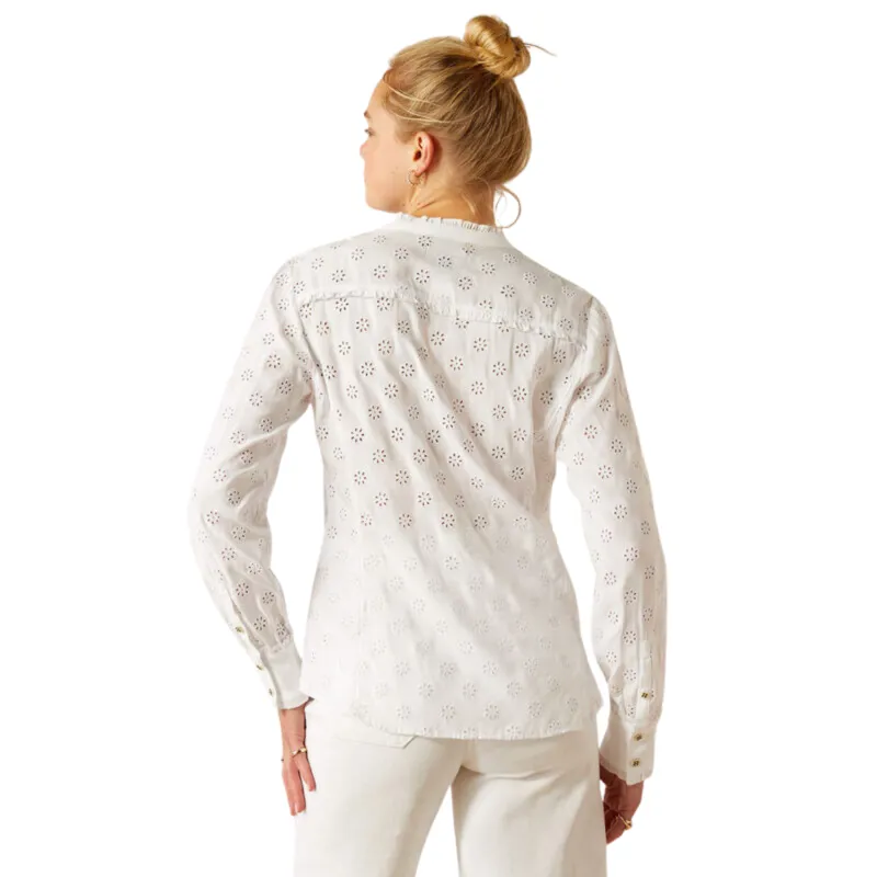 Ariat Women's Clarion Blouse - White Eyelet-1