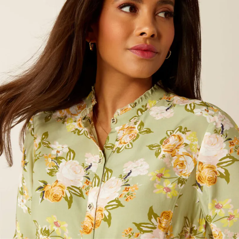 Ariat Women's Clarion Blouse - Rosegarden Print-2