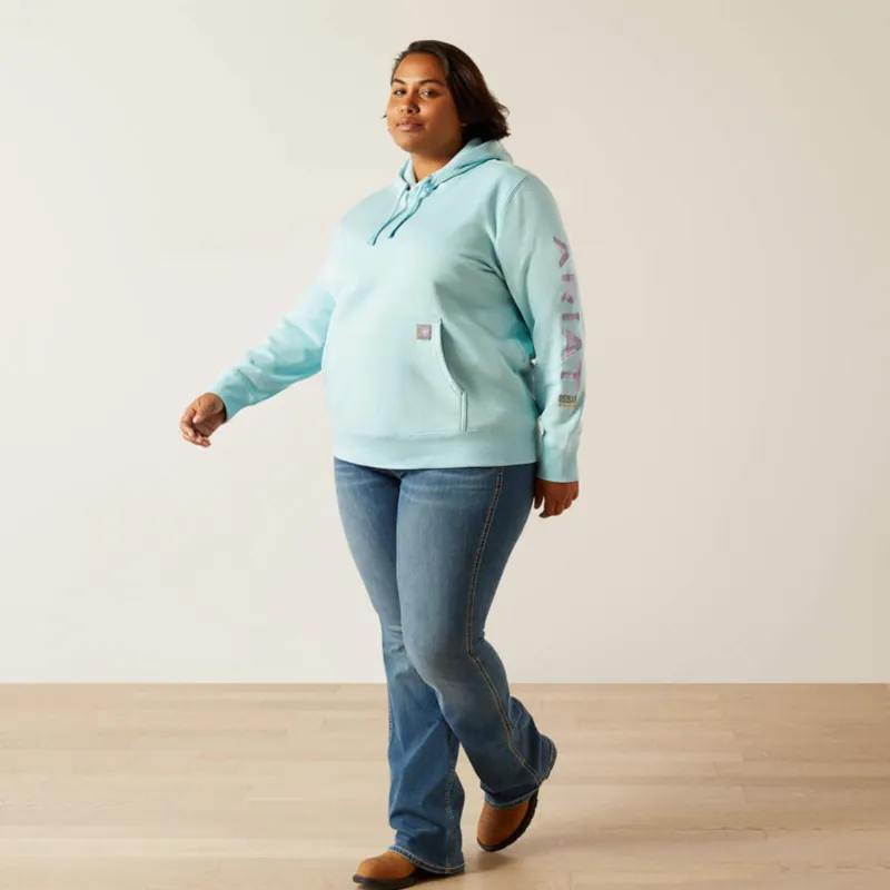 Ariat Women's Rebar Graphic Hoodie - Aquatic-6