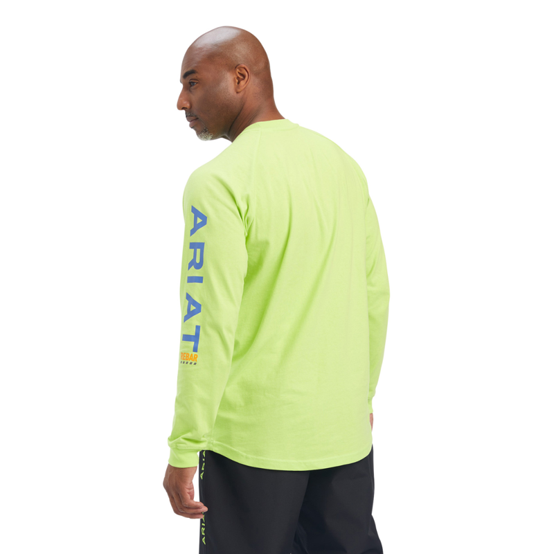 Ariat Men's Rebar Cotton Strong Graphic T-Shirt - Lime Green/Blue-1