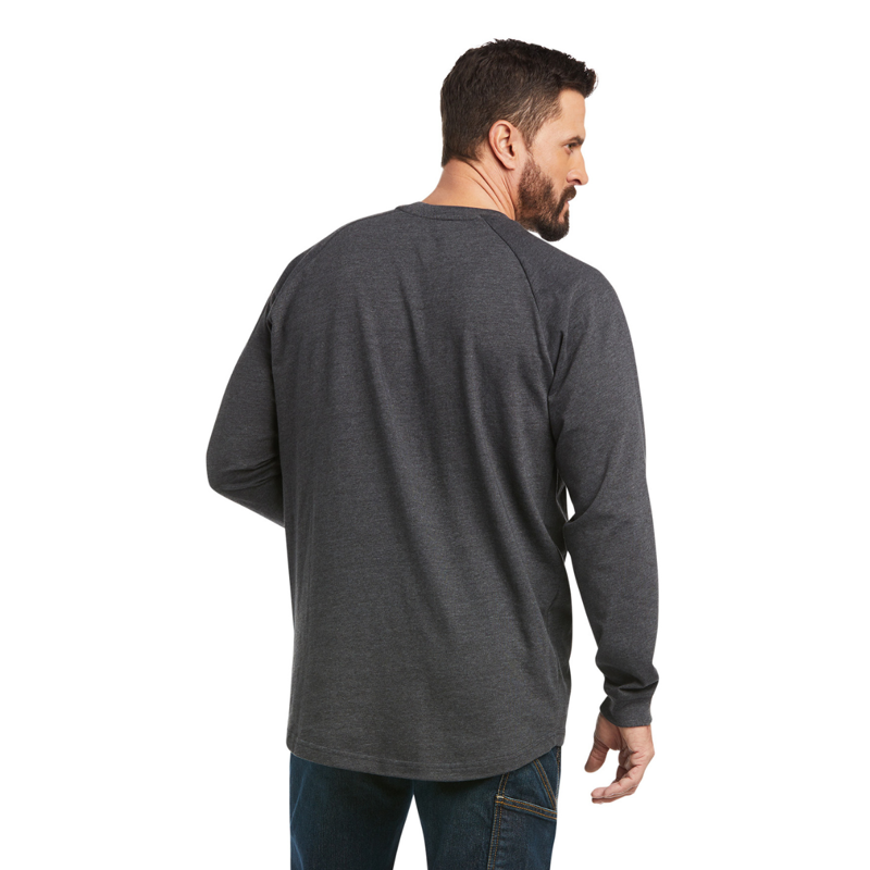 Ariat Men's Rebar Cotton Strong Graphic T-Shirt - Charcoal Heather/Lime-1