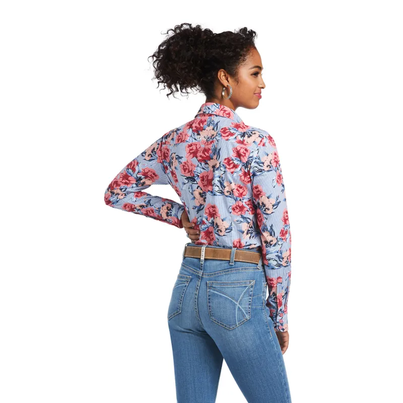 Ariat Woman's  Kirby Stretch Shirt - Austin Floral Stripe-1