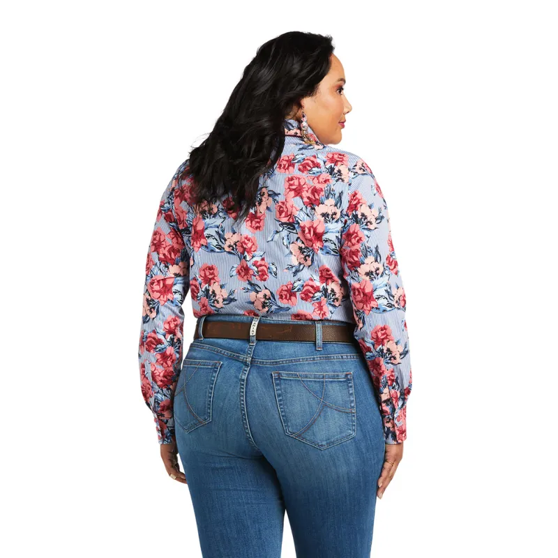 Ariat Woman's  Kirby Stretch Shirt - Austin Floral Stripe-3