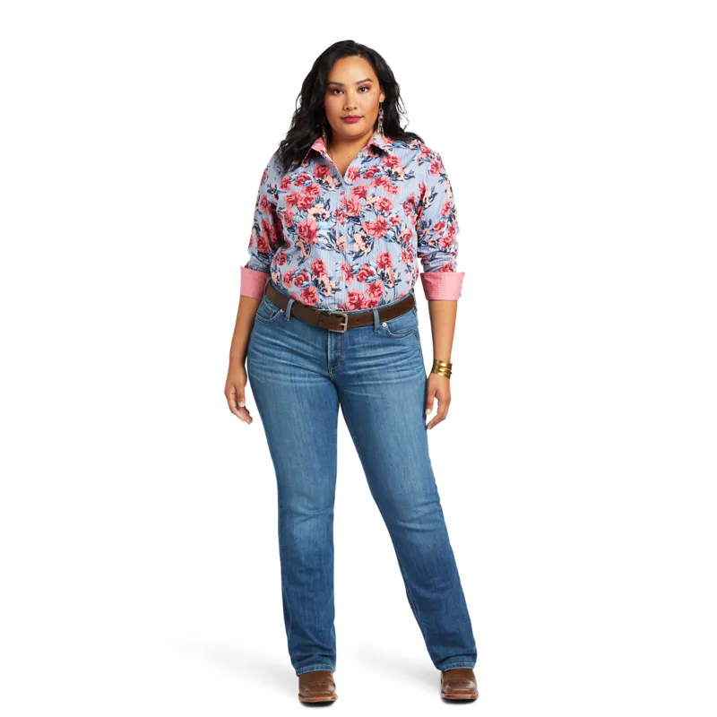 Ariat Woman's  Kirby Stretch Shirt - Austin Floral Stripe-2
