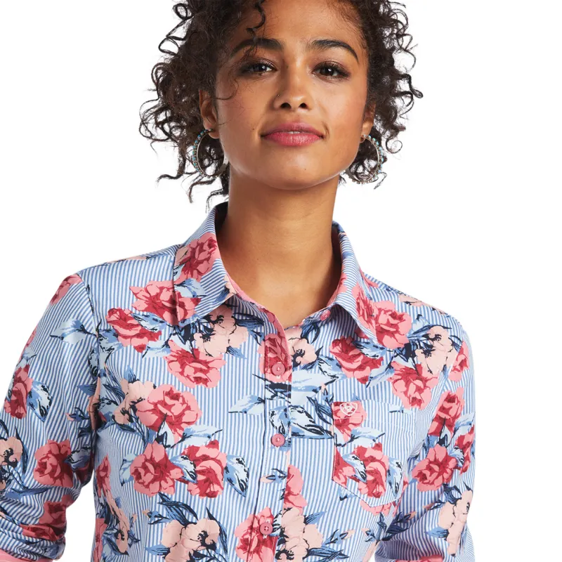 Ariat Woman's  Kirby Stretch Shirt - Austin Floral Stripe-5