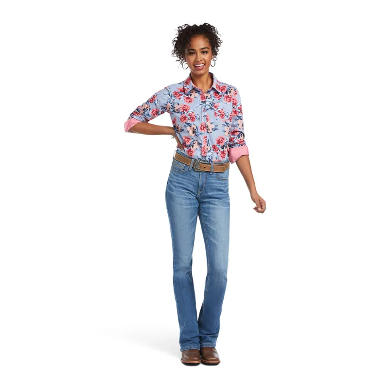 Ariat Woman's  Kirby Stretch Shirt - Austin Floral Stripe-4