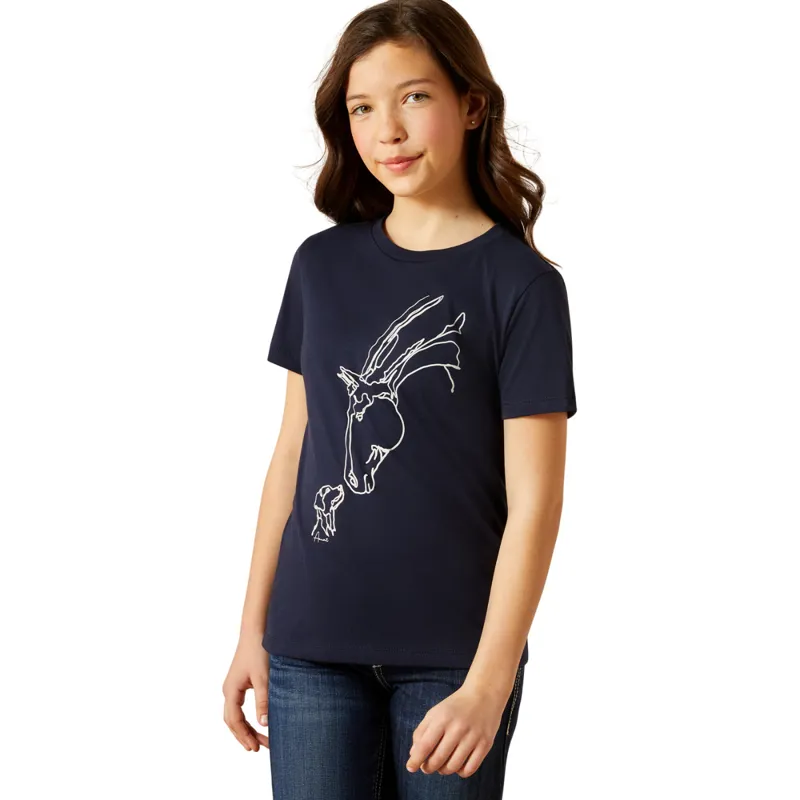 Ariat Youth Hay Girl T-Shirt - Classic Navy