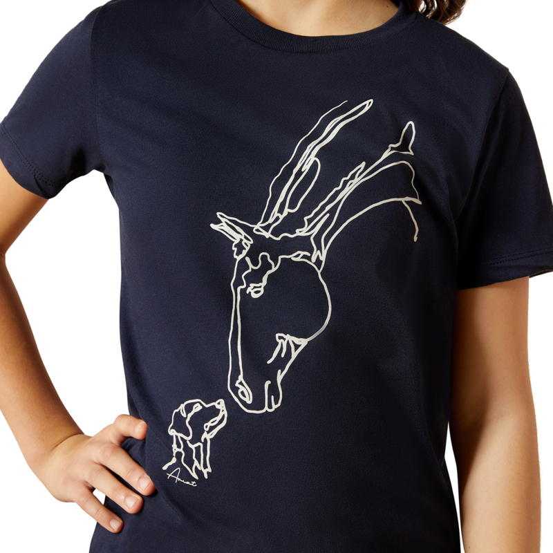 Ariat Youth Hay Girl T-Shirt - Classic Navy-2