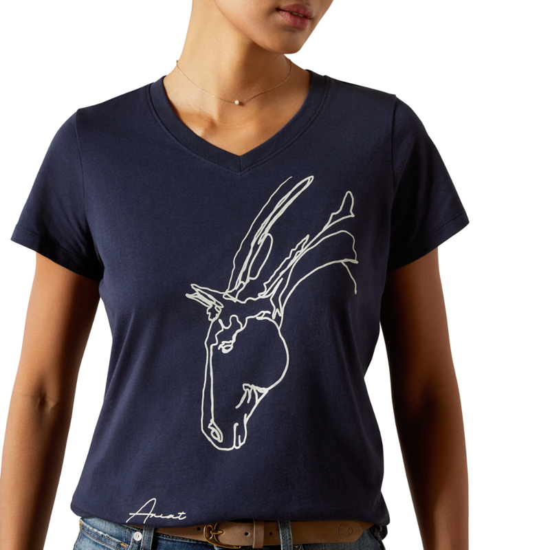 Ariat Women's Hay Girl T-Shirt - Navy-3