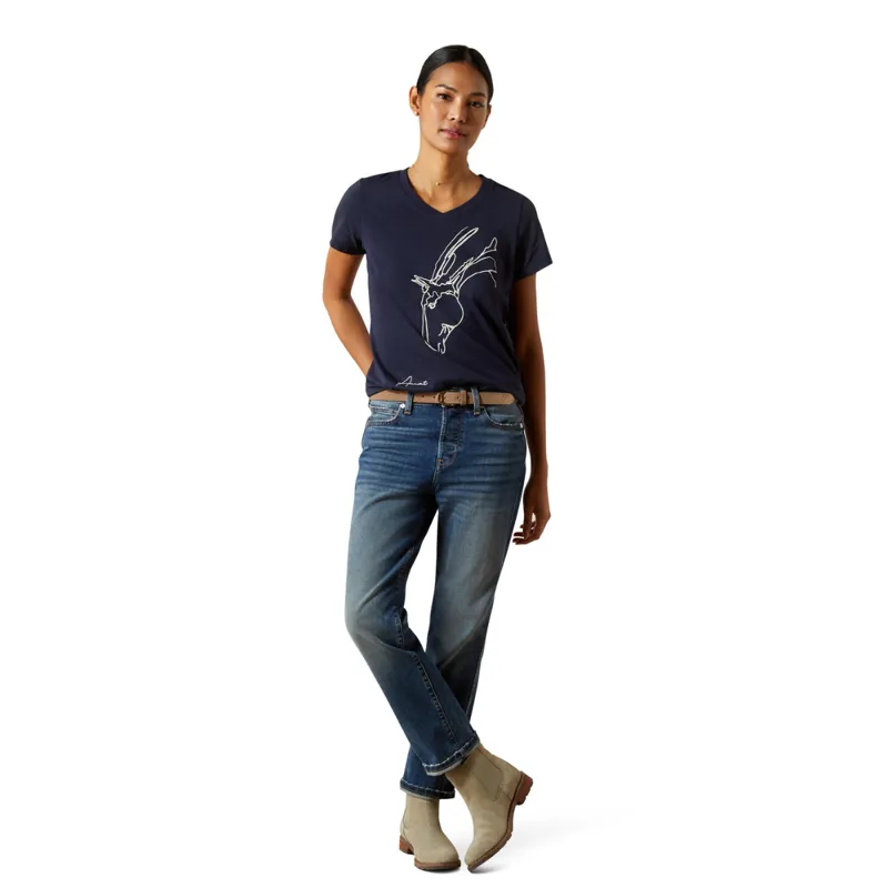 Ariat Women's Hay Girl T-Shirt - Navy-2