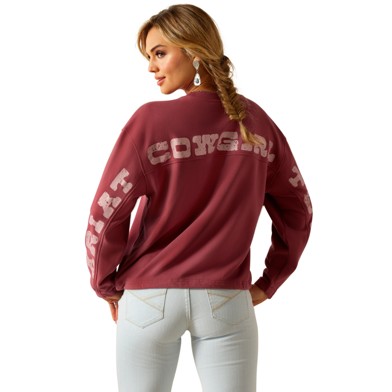 Ariat Women's Cowgirl Tough Sweatshirt - Dry Rose-1