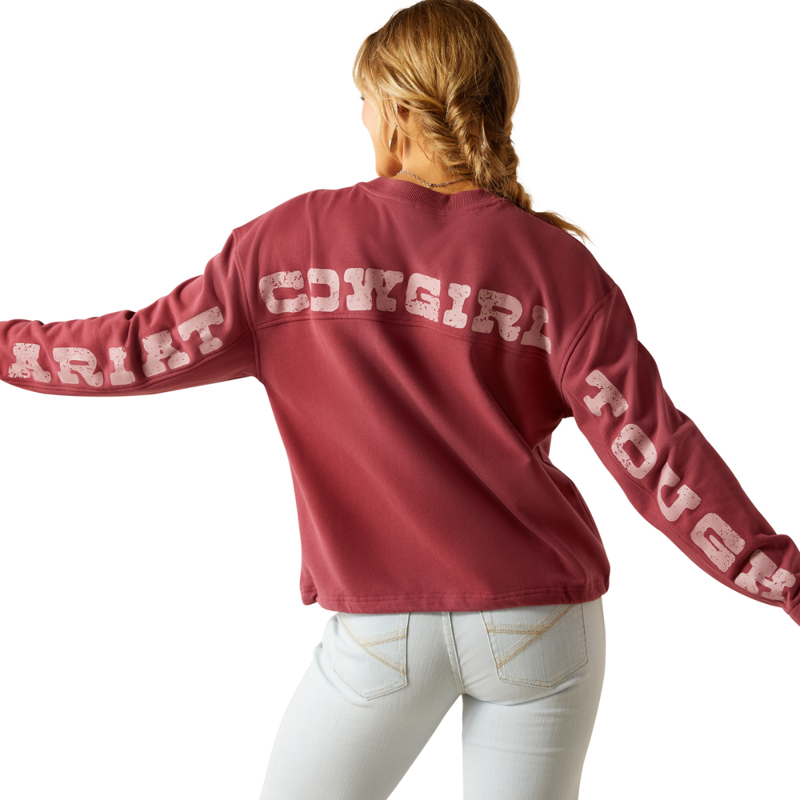 Ariat Women's Cowgirl Tough Sweatshirt - Dry Rose-3