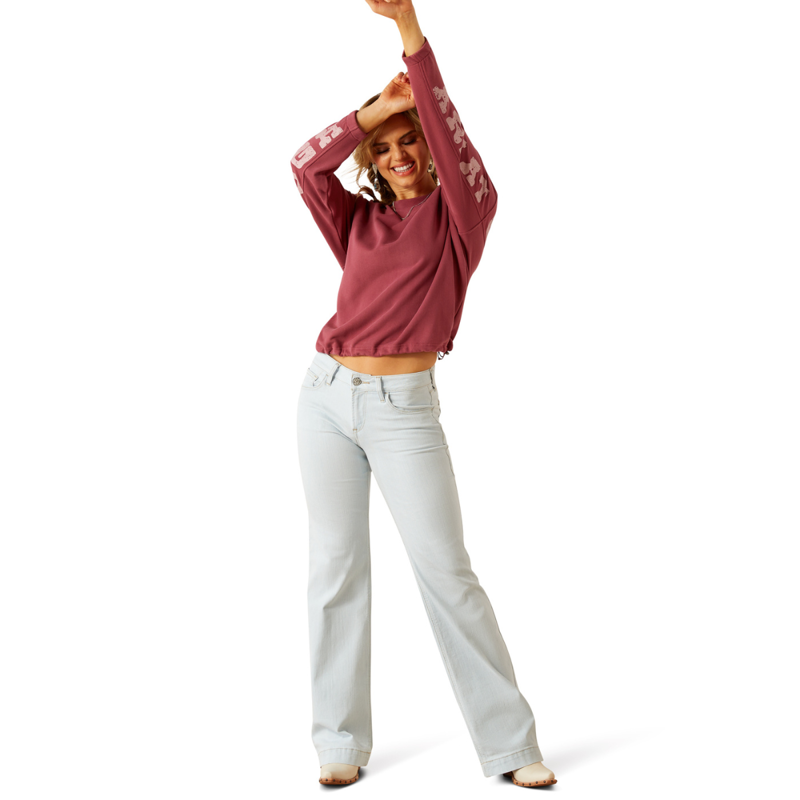 Ariat Women's Cowgirl Tough Sweatshirt - Dry Rose-2