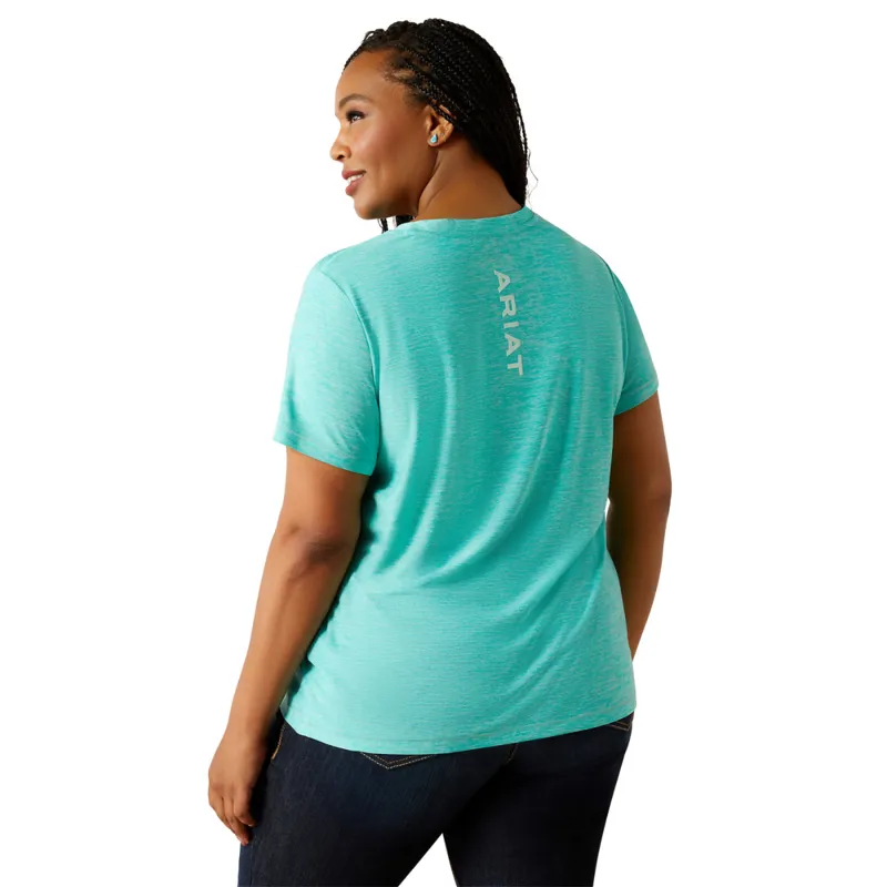 Ariat Women's Laguna Logo Shirt - Blue Turquoise-2