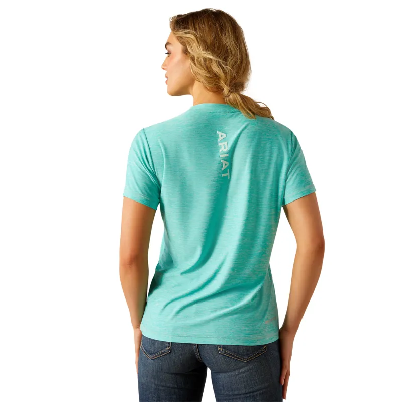 Ariat Women's Laguna Logo Shirt - Blue Turquoise-3