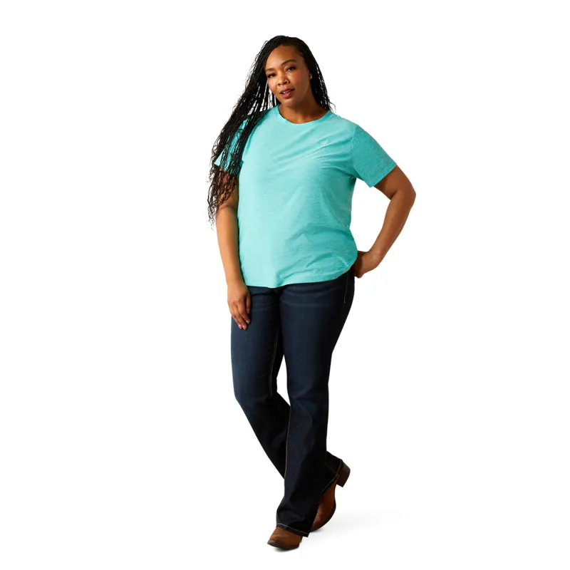 Ariat Women's Laguna Logo Shirt - Blue Turquoise-7