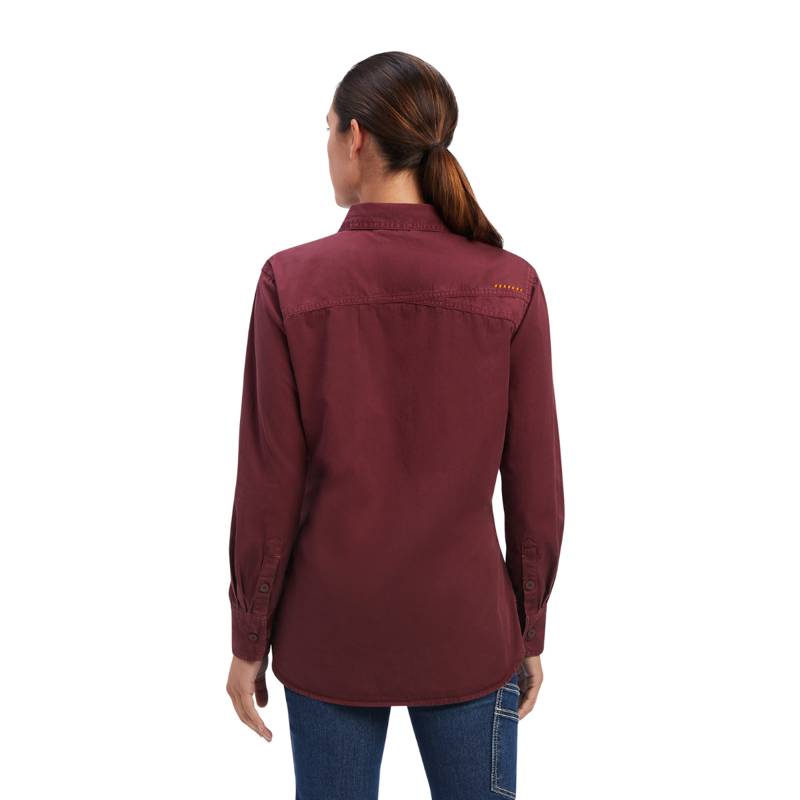 Ariat Women's Rebar Washed Twill Work Shirt - Port-3