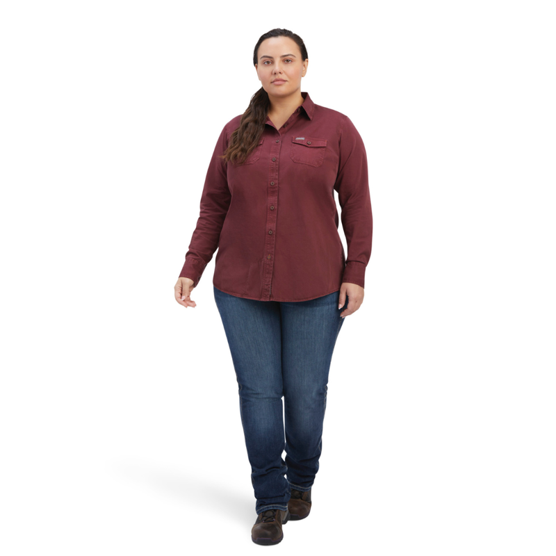 Ariat Women's Rebar Washed Twill Work Shirt - Port-6