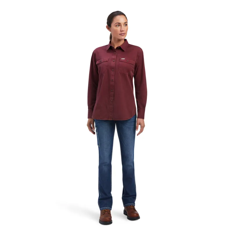 Ariat Women's Rebar Washed Twill Work Shirt - Port-5