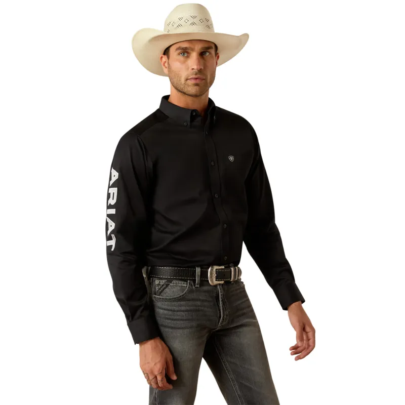 Ariat Men's Team Logo Twill Fitted Shirt - Black/Grey