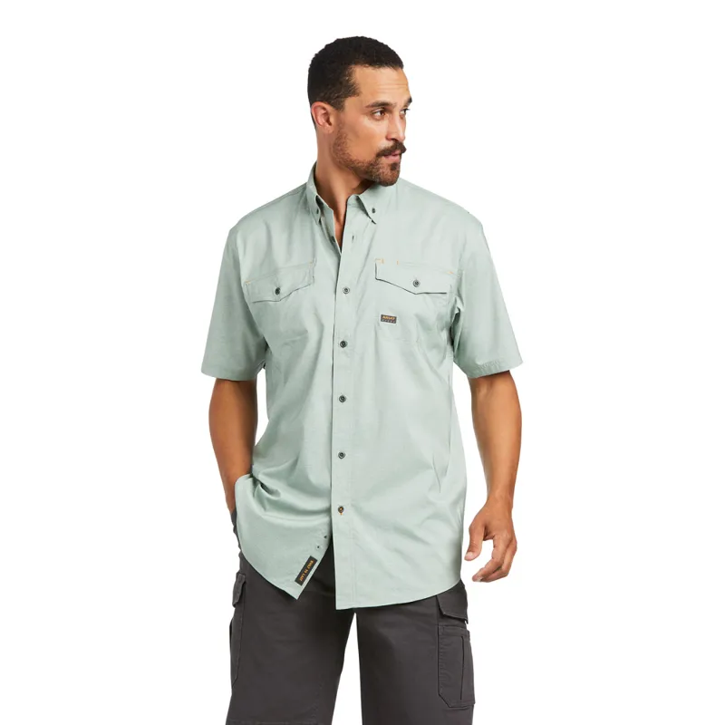Ariat MNS Rebar Made Tough VentTEK DuraStretch  Work Shirt - Green Bay Heather