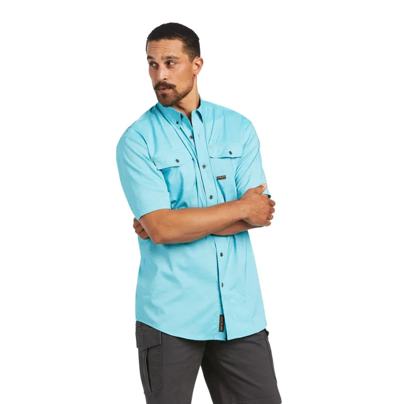 Ariat MNS Rebar Made Tough VentTEK DuraStretch  Work Shirt - Caribbean Heather