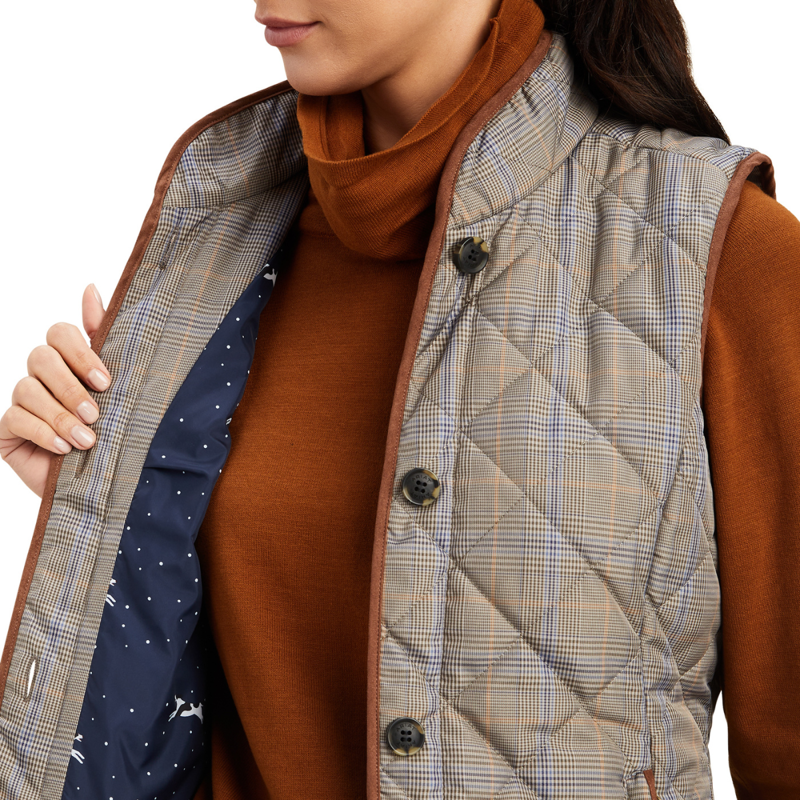 Ariat Women's Woodside 2.0 Quilted Gilet - Glen Plaid-2