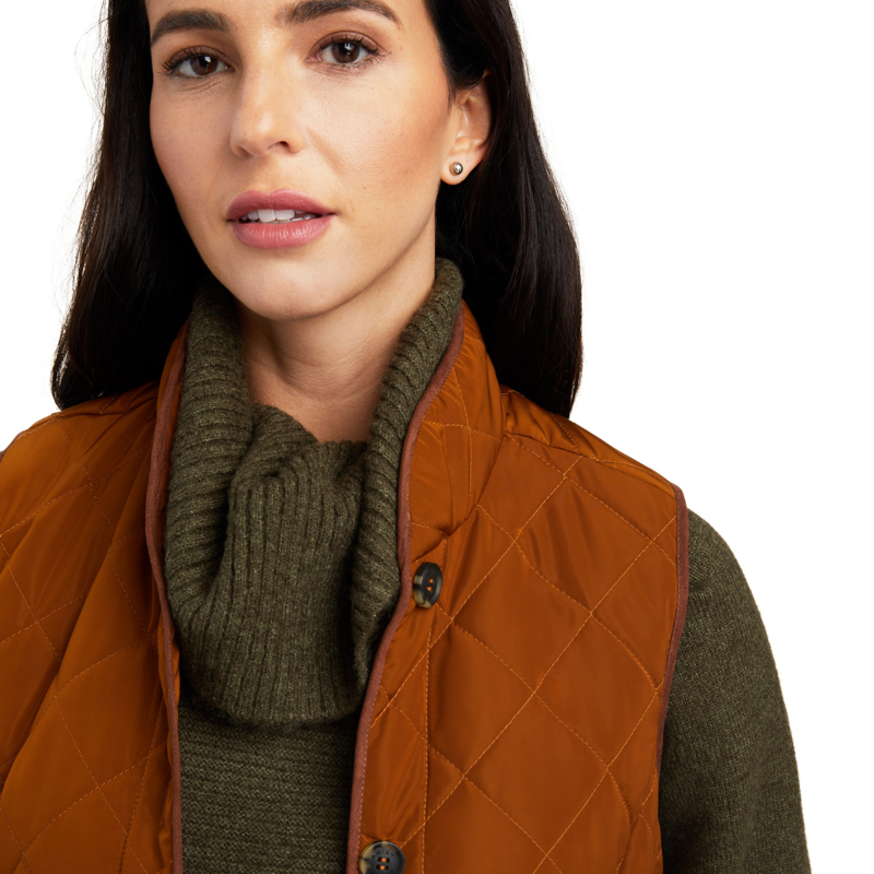 Ariat Women's Woodside 2.0 Quilted Gilet  - Chestnut-2