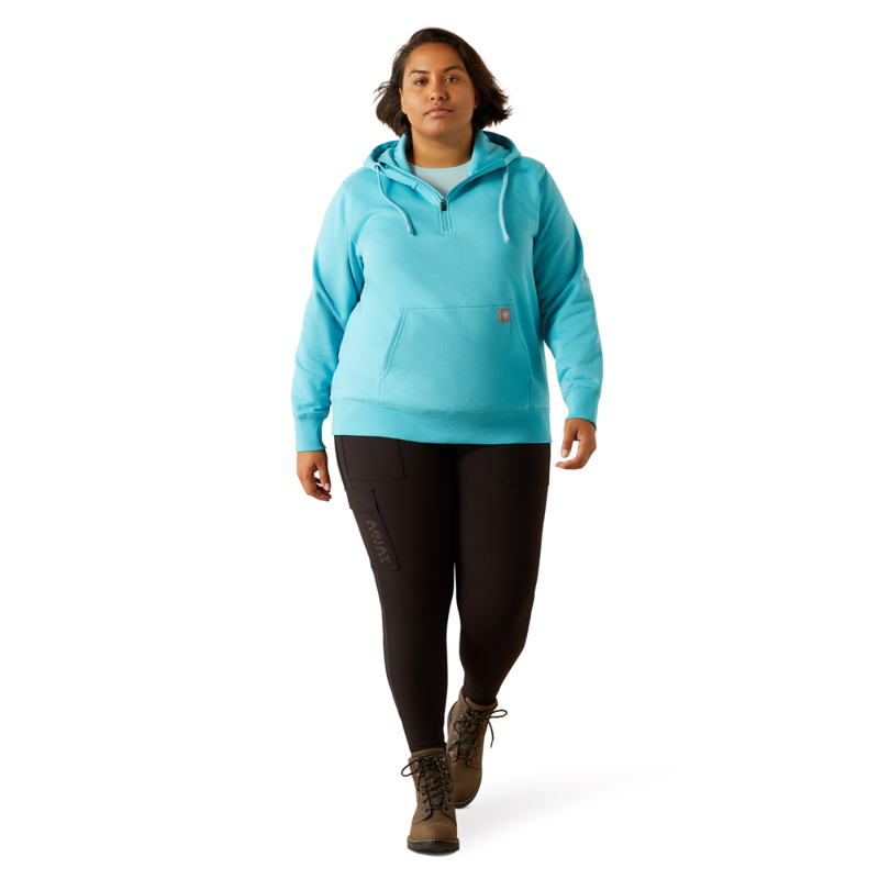 Ariat Women's Rebar Skill Set 1/2 Zip Hoodie - Maui Blue-6