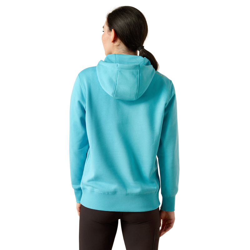 Ariat Women's Rebar Skill Set 1/2 Zip Hoodie - Maui Blue-3