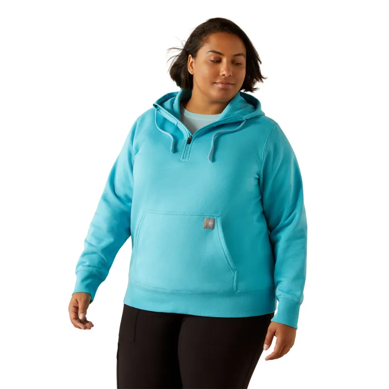 Ariat Women's Rebar Skill Set 1/2 Zip Hoodie - Maui Blue