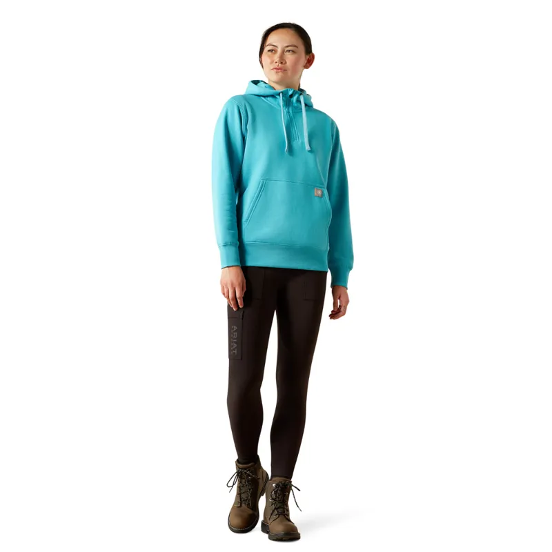 Ariat Women's Rebar Skill Set 1/2 Zip Hoodie - Maui Blue-7