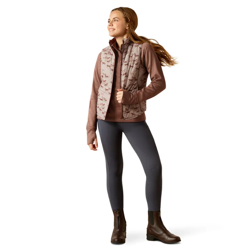 Ariat Youth Bella Reversible Insulated Gilet - Scattering Horses-3