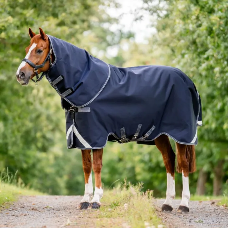 Horseware Rambo Supreme 1680D 450g Heavy Vari-Layer Turnout - Navy/Thunderstorm Grey/Silver