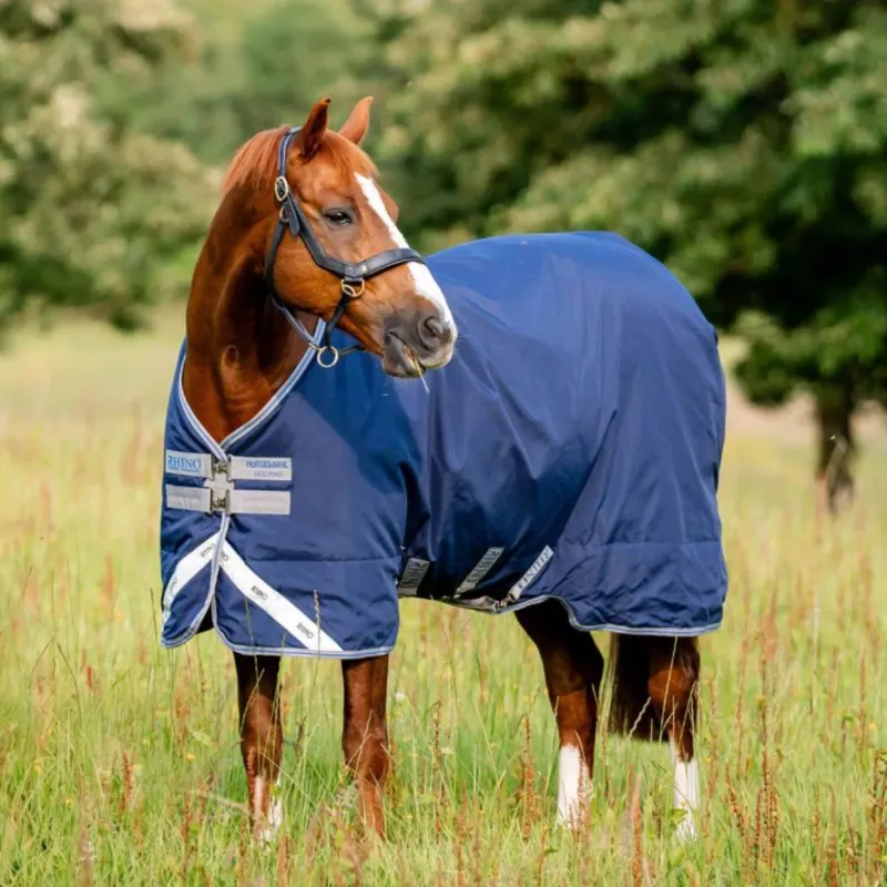Horseware Rhino Original VL 250g Medium Turnout Rug - Navy/Titanium Grey/Classic Blue