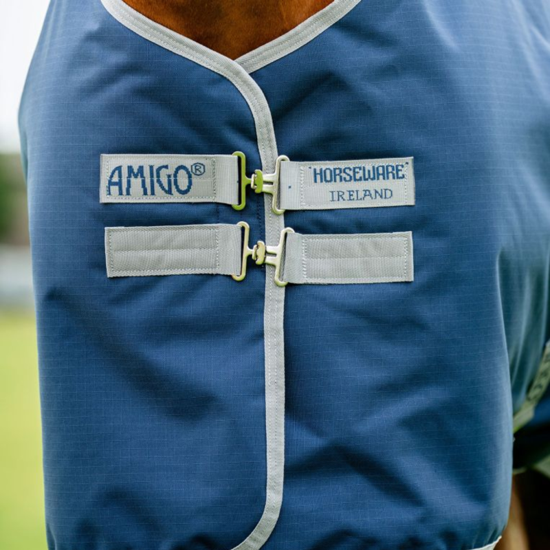 Horseware Amigo Ripstop 900D 0g Turnout Rug - Navy/Titanium Grey-1